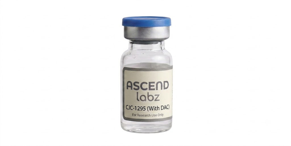 Vial of CJC-1295 (With DAC) research peptide, lab-tested and labeled for research use only.